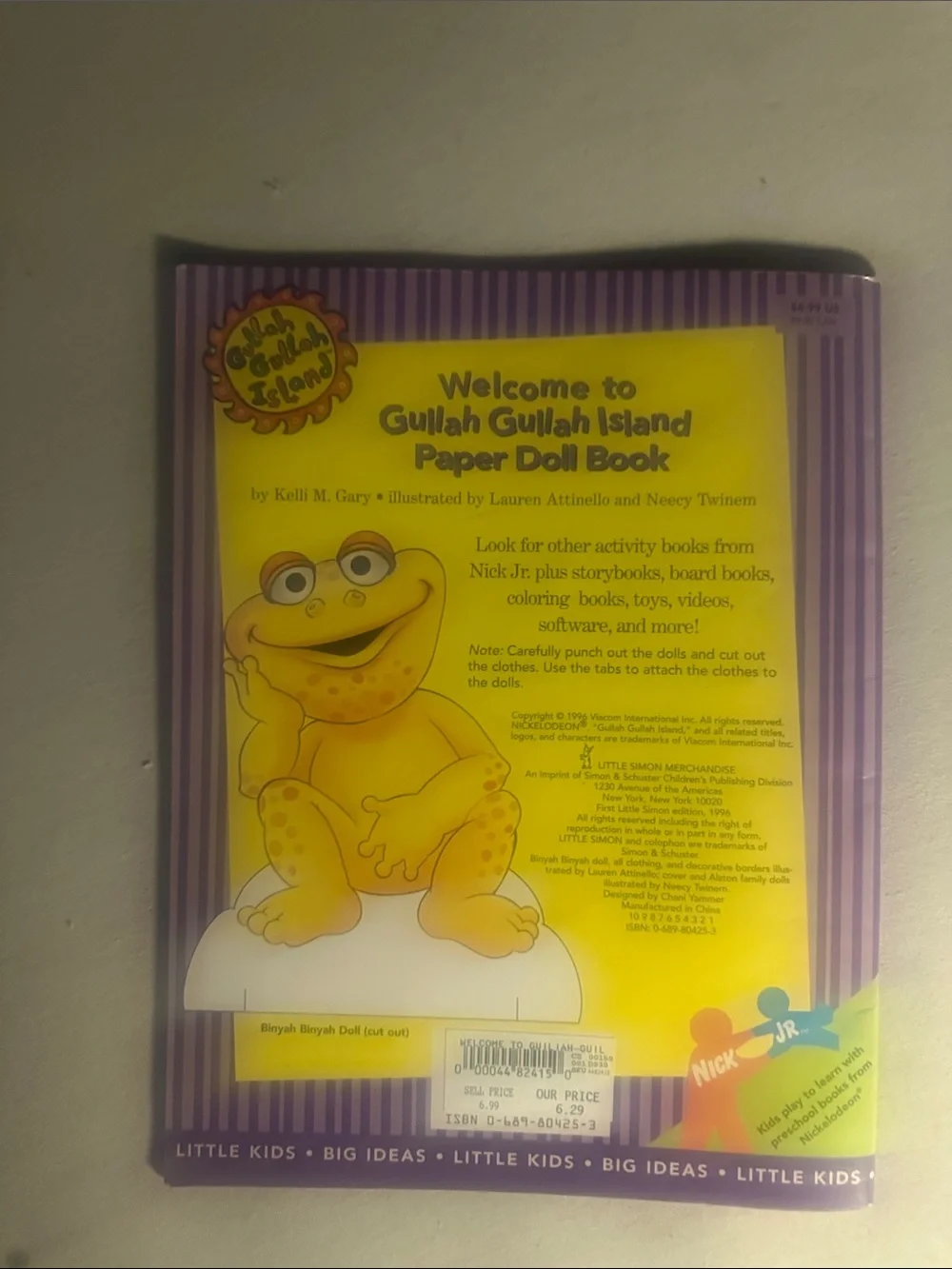 Vintage Collectible Welcome to Gullah Gullah Island Paper Doll Book - Purple
